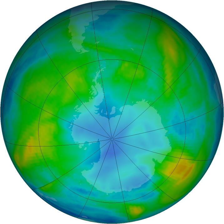 Antarctic ozone map for 03 May 1983